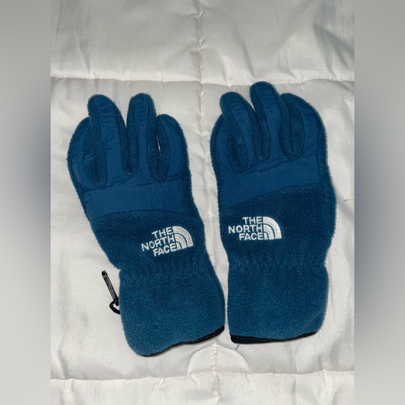 North face fleece gloves with anti slip grip finger tips and palm - Picture 1 of 5